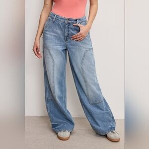 NWT Good AMERICAN Standard Ease Carpenter Jeans - Indigo879